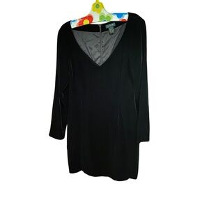 Vintage 1980s-1990s J. Crew Black Velvet Mini Shift Dress